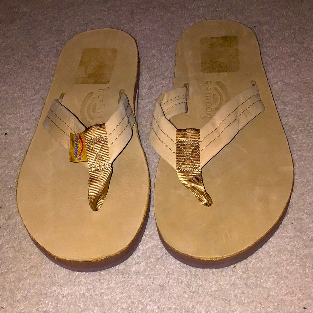 Rainbow Tan Flip Flops Sandals